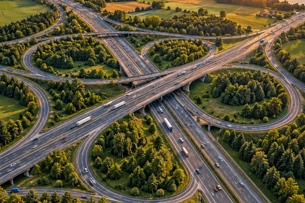Podium zum Bereich Straße, im Hintergrund die Autobahn GmbH